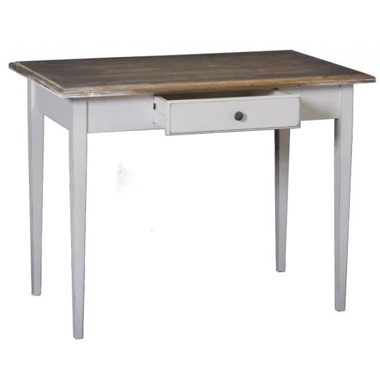 domus seda opotrebovana vintage malorozmerny pisaci stol biely home office kancelaria stol country nabytok malovane drevo masivne drevo chata.jpg